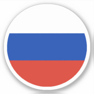 Adesivo Redondo da Bandeira da Rússia
