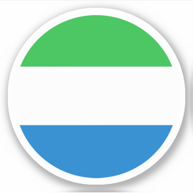 Adesivo Redondo da Bandeira da Serra Leoa (Frente)