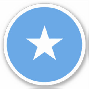 Adesivo Redondo da Bandeira da Somália