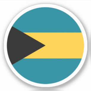 Adesivo Redondo da Bandeira das Bahamas