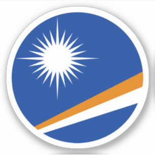 Adesivo Redondo da Bandeira das Ilhas Marshall