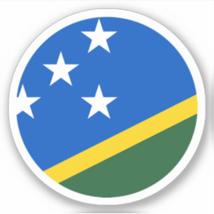 Adesivo Redondo da Bandeira das Ilhas Salomão