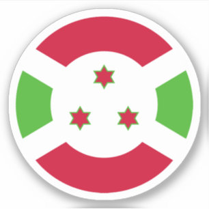 Adesivo Redondo da Bandeira do Burundi