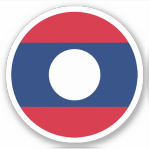 Adesivo Redondo da Bandeira do Laos