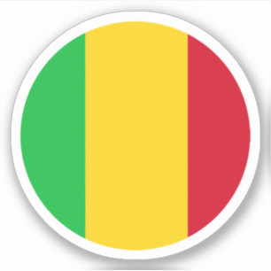 Adesivo Redondo da Bandeira do Mali