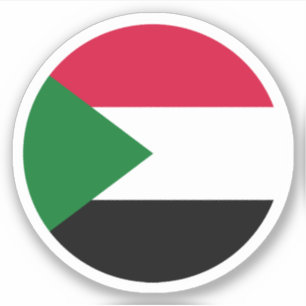 Adesivo Redondo da Bandeira do Sudão