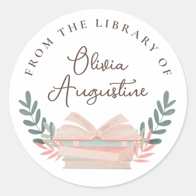 Adesivo Redondo Da Biblioteca de / Este Livro Pertence ao Sticker (Frente)