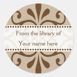 Adesivo Redondo Da Biblioteca De Livros