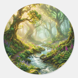 Adesivo Redondo da Corrente da Floresta Mágica
