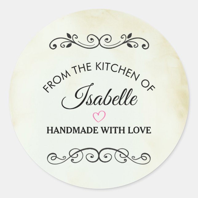 Adesivo Redondo Da Cozinha da Vintage Ocidental (Frente)