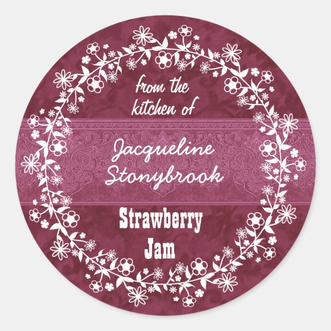 Adesivo Redondo Da Cozinha das FLOWERS Canning Label V12 (Frente)