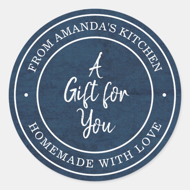 Adesivo Redondo Da Cozinha de Azul (Frente)