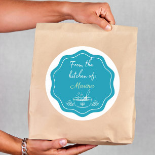 Adesivo Redondo Da Cozinha De / Blue Bakery e Pastelaria