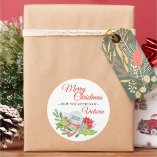 Adesivo Redondo Da Cozinha de Feliz Natal