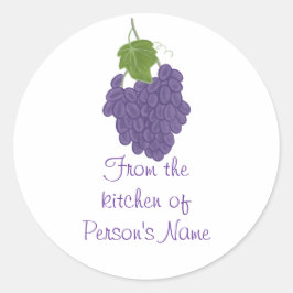 Adesivo Redondo Da cozinha de Grape Jam Lid Stickers