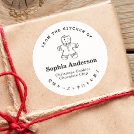 Adesivo Redondo Da Cozinha do Gingerpão Minimalista