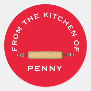 Adesivo Redondo Da Cozinha do Mínimo Pin Vermelho Vermelho