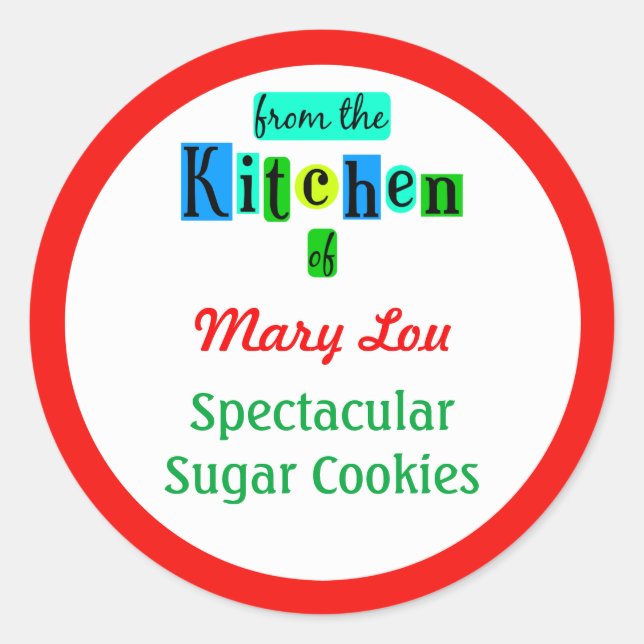 Adesivo Redondo Da Cozinha dos Palitos Verdes (Frente)