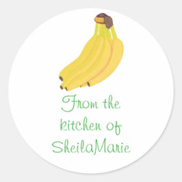 Adesivo Redondo Da Cozinha dos Pinheiros de Lulas de Banana