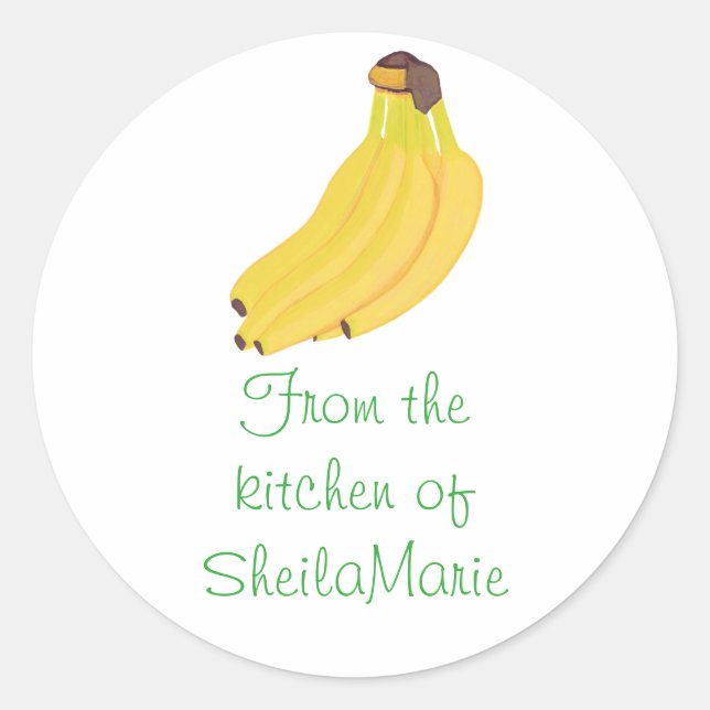 Adesivo Redondo Da Cozinha dos Pinheiros de Lulas de Banana (Frente)