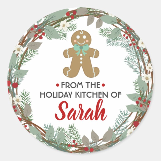 Adesivo Redondo Da Cozinha dos Stickers Feriados (Frente)