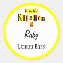 Adesivo Redondo Da Cozinha dos Stickers Personalizados Amarelo Ver