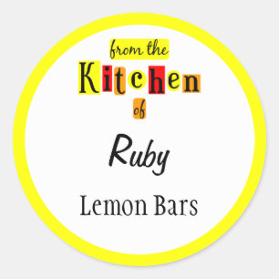 Adesivo Redondo Da Cozinha dos Stickers Personalizados Amarelo Ver