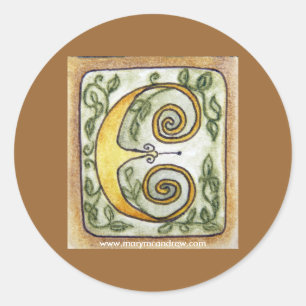 Adesivo Redondo Da "etiquetas letra E"