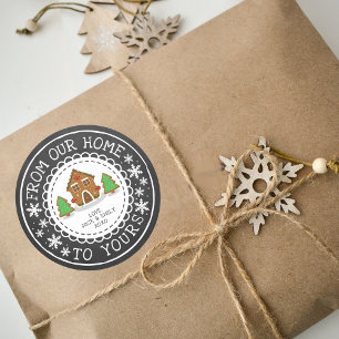 Adesivo Redondo Da Nossa Casa Para A Sua   Natal Festivo