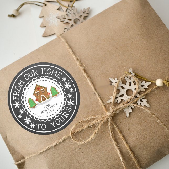 Adesivo Redondo Da Nossa Casa Para A Sua | Natal Festivo (Criador carregado)