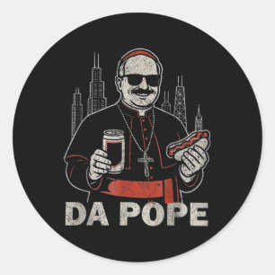 Adesivo Redondo Da Pope Da América O Papa Leo Xiv Do Papa De Chica