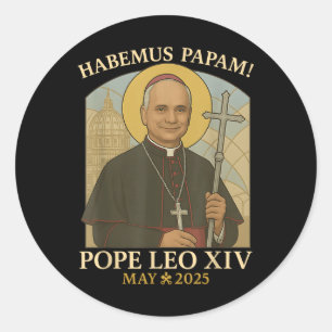 Adesivo Redondo Da Pope Da América O Papa Leo Xiv Do Papa De Chica