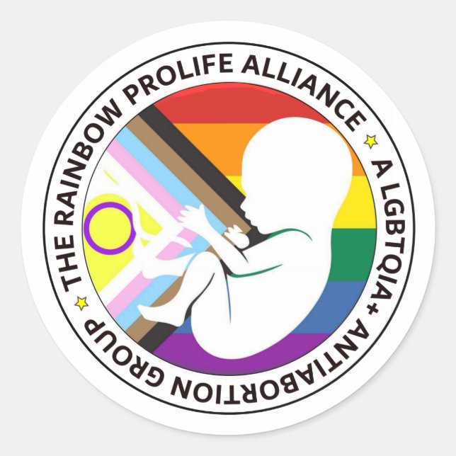 Adesivo redondo da Rainbow ProLife Alliance (Frente)