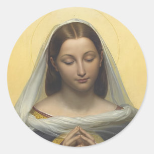Adesivo Redondo da Virgem Maria em Oração