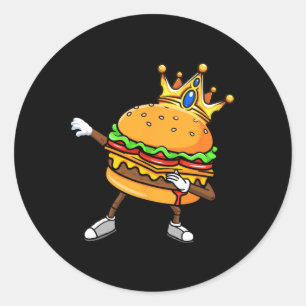 Adesivo Redondo Dabbin King Of Burgers Burger Dab Dancing Men Wome