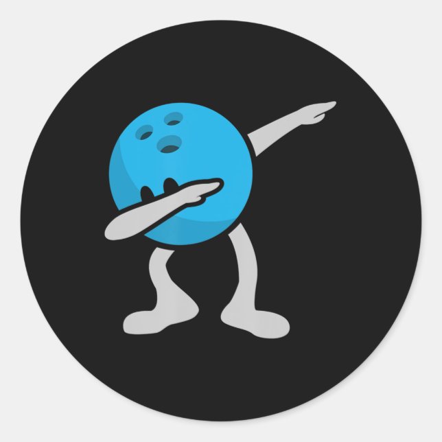 Adesivo Redondo Dabbing Boliche Boliche Festa de aniversário Gift (Frente)