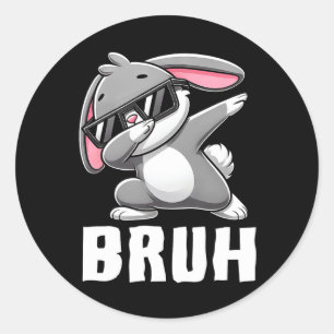 Adesivo Redondo Dabbing Bunny Bruh Memória Day Dab Bunny Teens