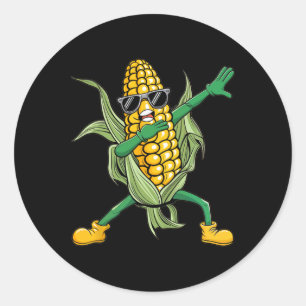 Adesivo Redondo Dabbing Corn Dance Corn Farmer Corn Lover