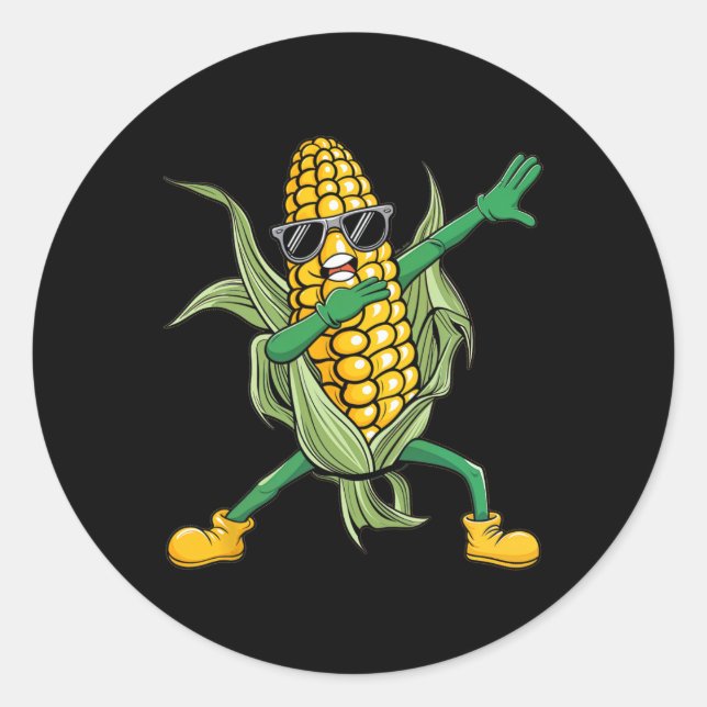 Adesivo Redondo Dabbing Corn Dance Corn Farmer Corn Lover (Frente)