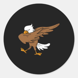 Adesivo Redondo Dabbing Eagle Large Bird America Hilariary Usa Gif