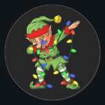 Adesivo Redondo Dabbing Elf Christmas Tree Lights Meninos Dab Xm<br><div class="desc">Dabbing Elf Christmas Tree Lights Boys Dab Xmas</div>