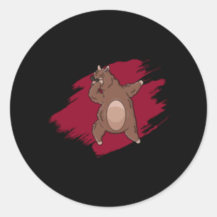 Adesivo Redondo Dabbing Lama Dab Alpaca Engraçado Crianças Engra