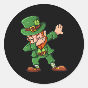 Adesivo Redondo Dabbing Leprechaun Dab Boys Girls