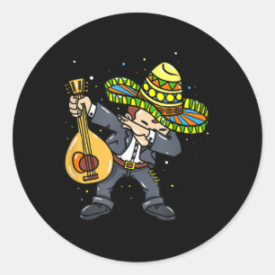 Adesivo Redondo Dabbing Mariachi Cinco De Mayo - Crianças do Parti