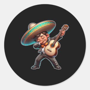 Adesivo Redondo Dabbing Mariachi Cinco De Mayo Kids Boys Mexicanos