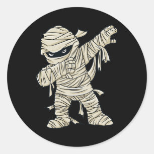 Adesivo Redondo Dabbing Mummy Halloween Boys Girls Kids Fay Dab