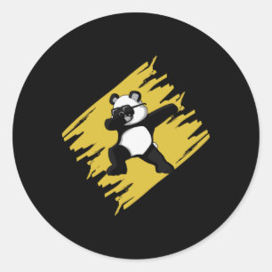Adesivo Redondo Dabbing Panda Bear Cute Animal Engraçado Presente