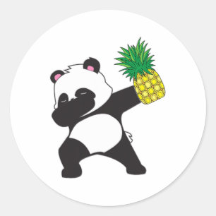Adesivo Redondo Dabbing Panda Bear Pineapple Aloha Beach Havaiana