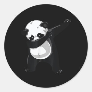 Adesivo Redondo Dabbing Panda Dab Animal Graphys Meninas Mulheres