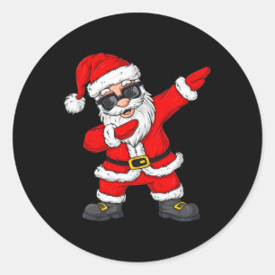 Adesivo Redondo Dabbing Papai Noel Boys de Natal Meninas Crianças